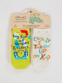 Big Fan Of Shapes & Colors/ Cool If I Throw Up On You? Baby Socks