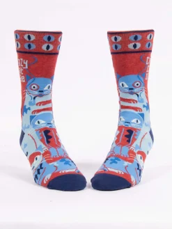 Crazy Cat Dude M-Crew Socks