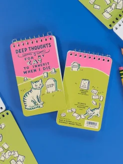 Deep Thoughts For My Cat To Inherit When I Die 3x5 Spiral Notebook
