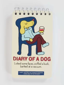 Diary Of A dog. Licked Some Faces, Sniffed A Bush, Barked At A Vacuum 3x5 Spiral Notebook