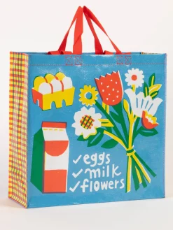 Eggs. Milk. Flowers. Shopper