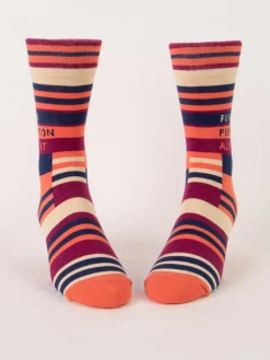 Fun Person Alert M-Crew Socks