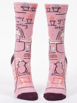 Go Away I'm Introverting W-Crew Socks