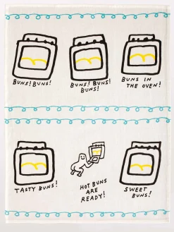 Hot Buns Are Ready Dish Towel