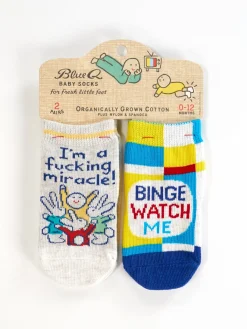 I'm A Fucking Miracle!/ Binge Watch Me Baby Socks