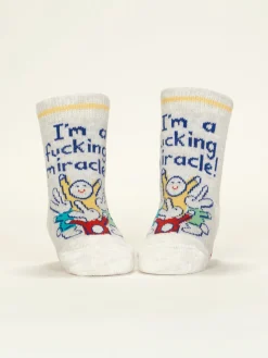 I'm A Fucking Miracle!/ Binge Watch Me Baby Socks