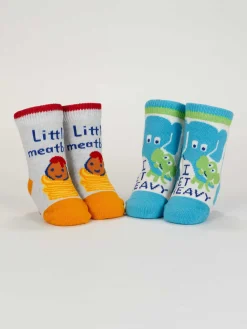 Little Meatball/ I Get Heavy Baby Socks