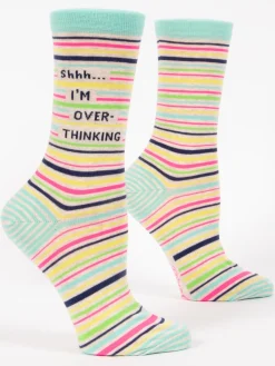 Shhh I'm Overthinking W-Crew Socks