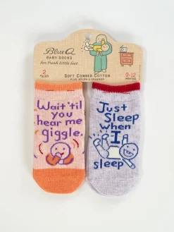 Wait 'til You Hear Me Giggle./ Just Sleep When I Sleep. Lol. Baby Socks